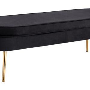 Artistiq Bankje 'Ignacio' Velvet, 142cm, kleur zwart