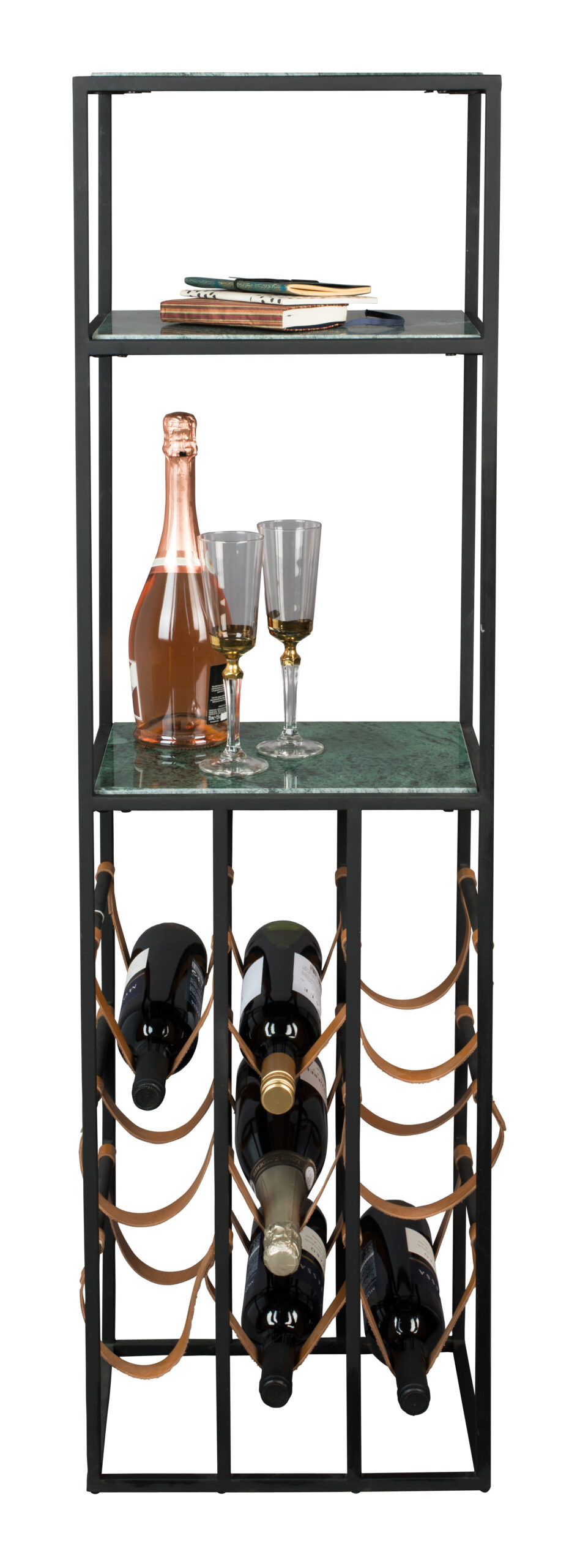 Dutchbone Wijnkast 'Mil' Groen marmer, 125.5 x 36cm