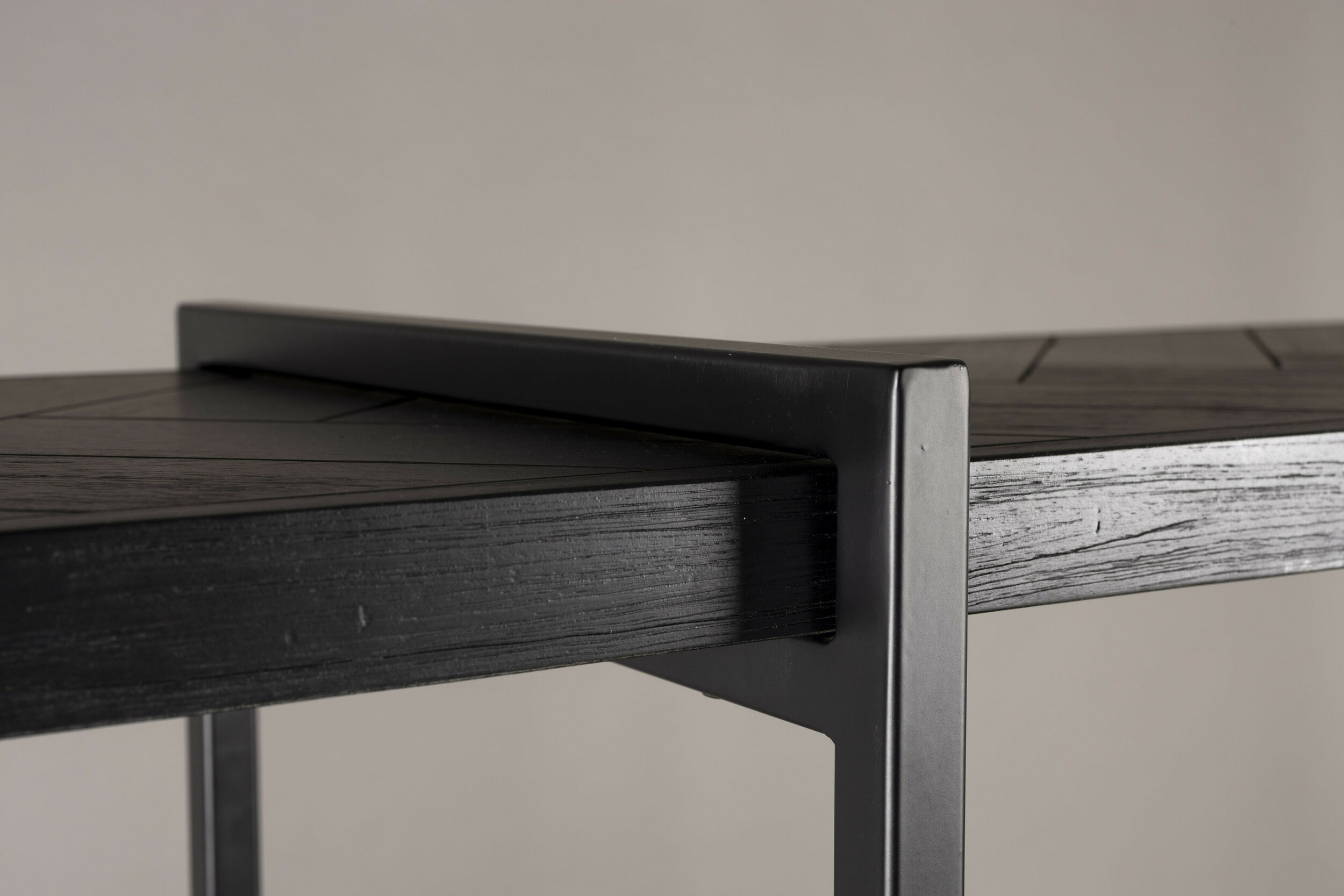 Dutchbone Wandrek 'Class' Acaciahout, 146 x 140cm, kleur Zwart - Afbeelding 5