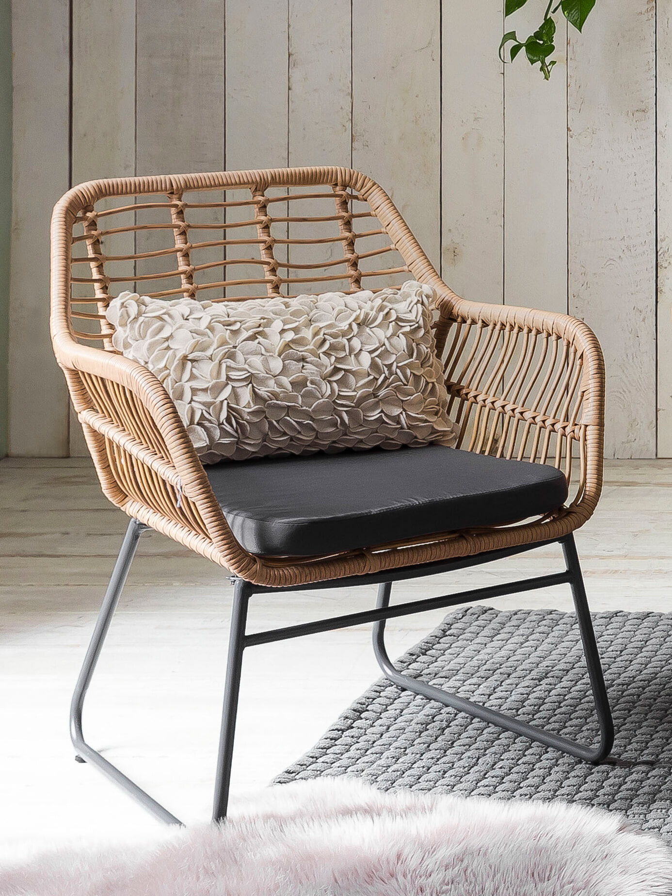 Artistiq Loungeset 'Marcelo' Tafel + 2 stoelen + bank, Polyrotan - Afbeelding 3