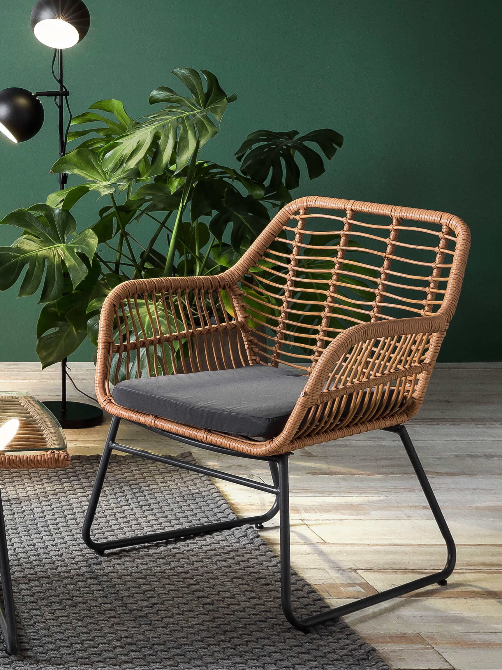 Artistiq Loungeset 'Marcelo' Tafel + 2 stoelen + bank, Polyrotan - Afbeelding 5