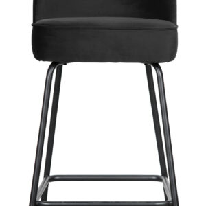 WOOOD Barkruk 'Vogue' (zithoogte 65cm) Velvet, kleur Zwart