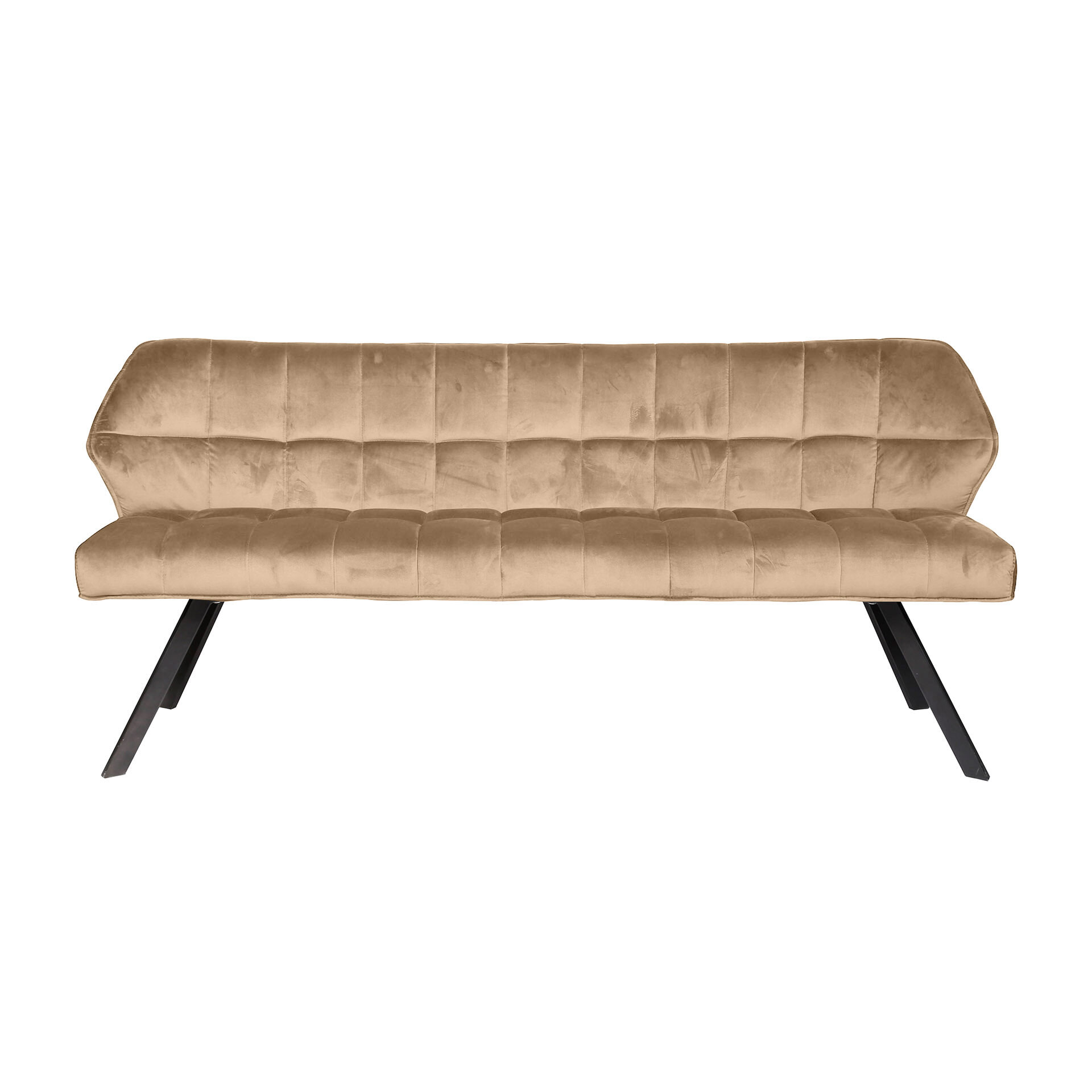 LifestyleFurn Eetkamerbank 'Thandie' Velvet, 180cm, kleur Champagne - Afbeelding 2