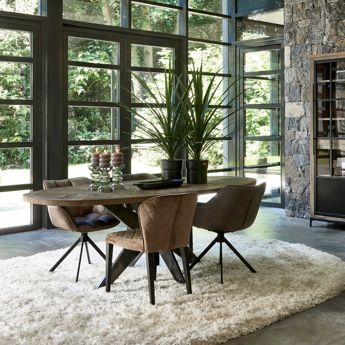 Rivièra Maison Ovale Eettafel 'Falcon Crest' Eikenhout, 230 x 105cm - Afbeelding 2