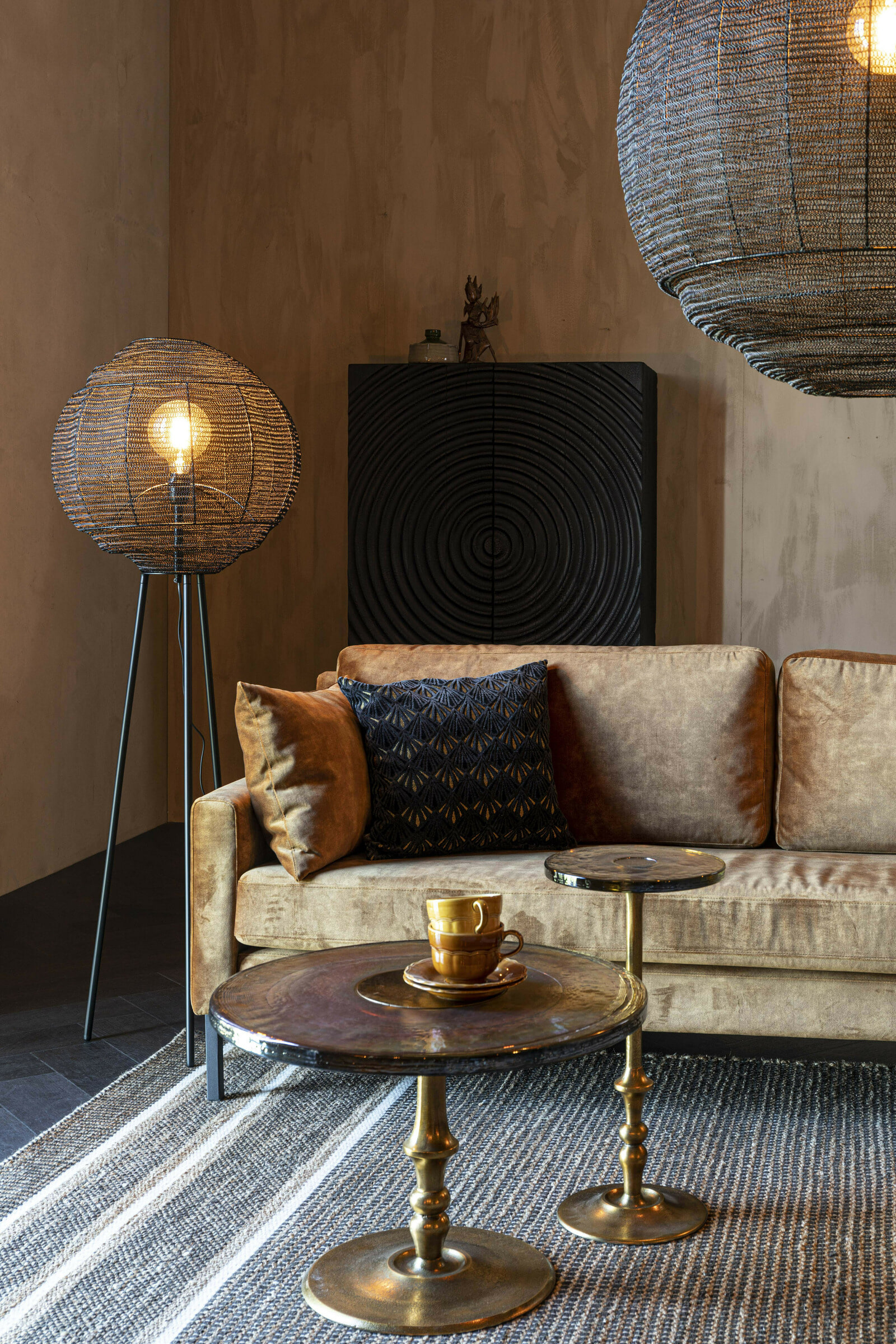 Dutchbone Vloerlamp 'Meezan' 142cm, kleur Zwart - Afbeelding 3