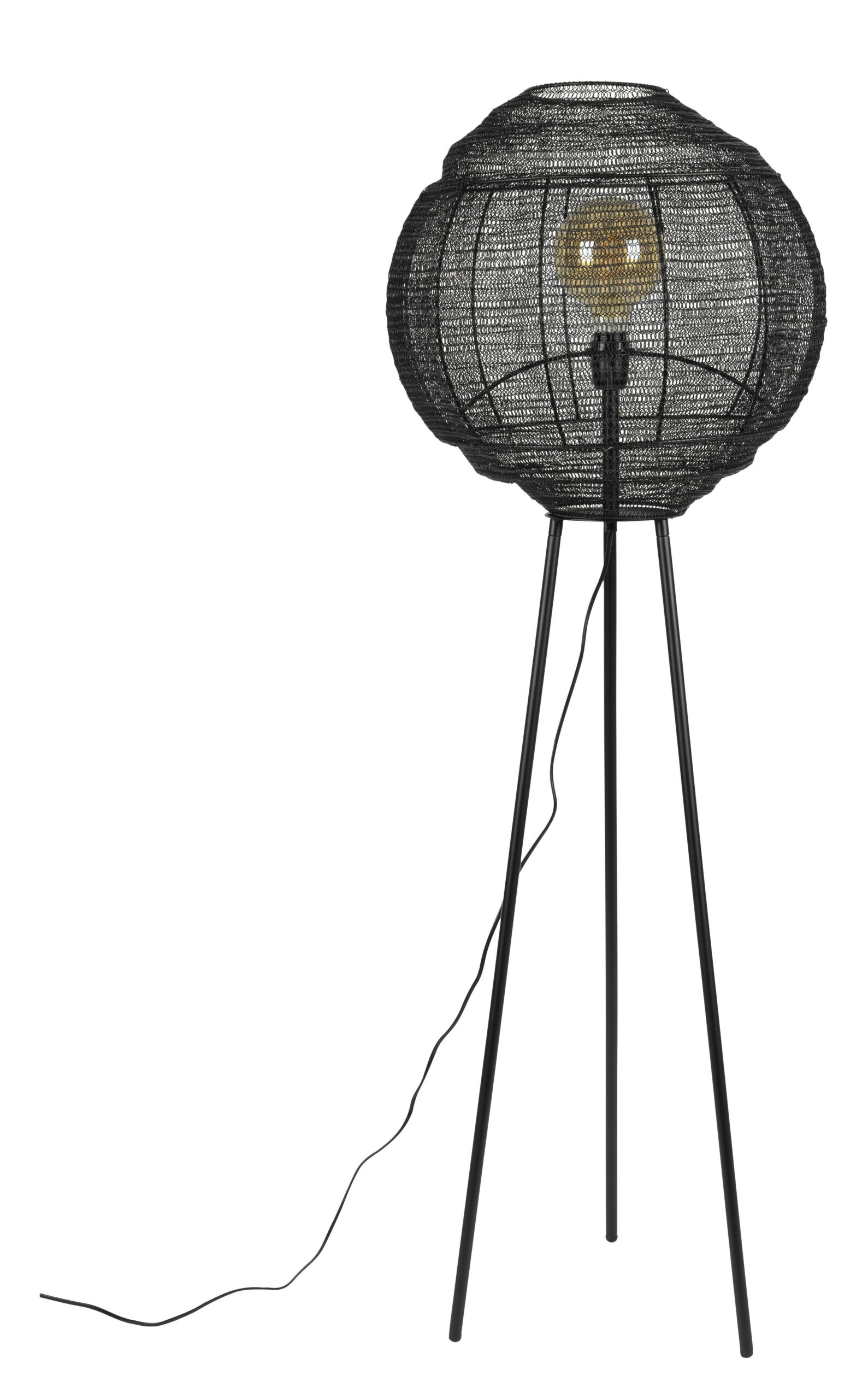 Dutchbone Vloerlamp 'Meezan' 142cm, kleur Zwart - Afbeelding 2