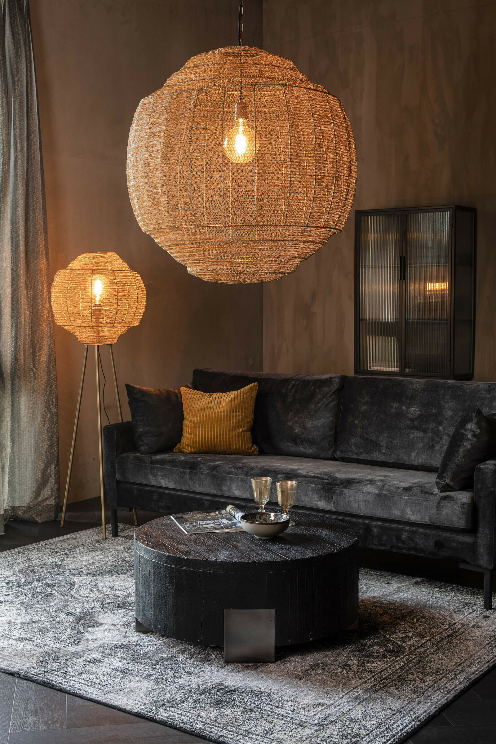 Dutchbone Vloerlamp 'Meezan' 142cm, kleur Goud - Afbeelding 5