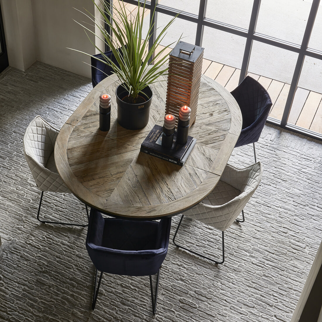 Rivièra Maison Uitschuifbare Eettafel 'Le Marais' Eikenhout, 140/190 x 140cm - Afbeelding 6