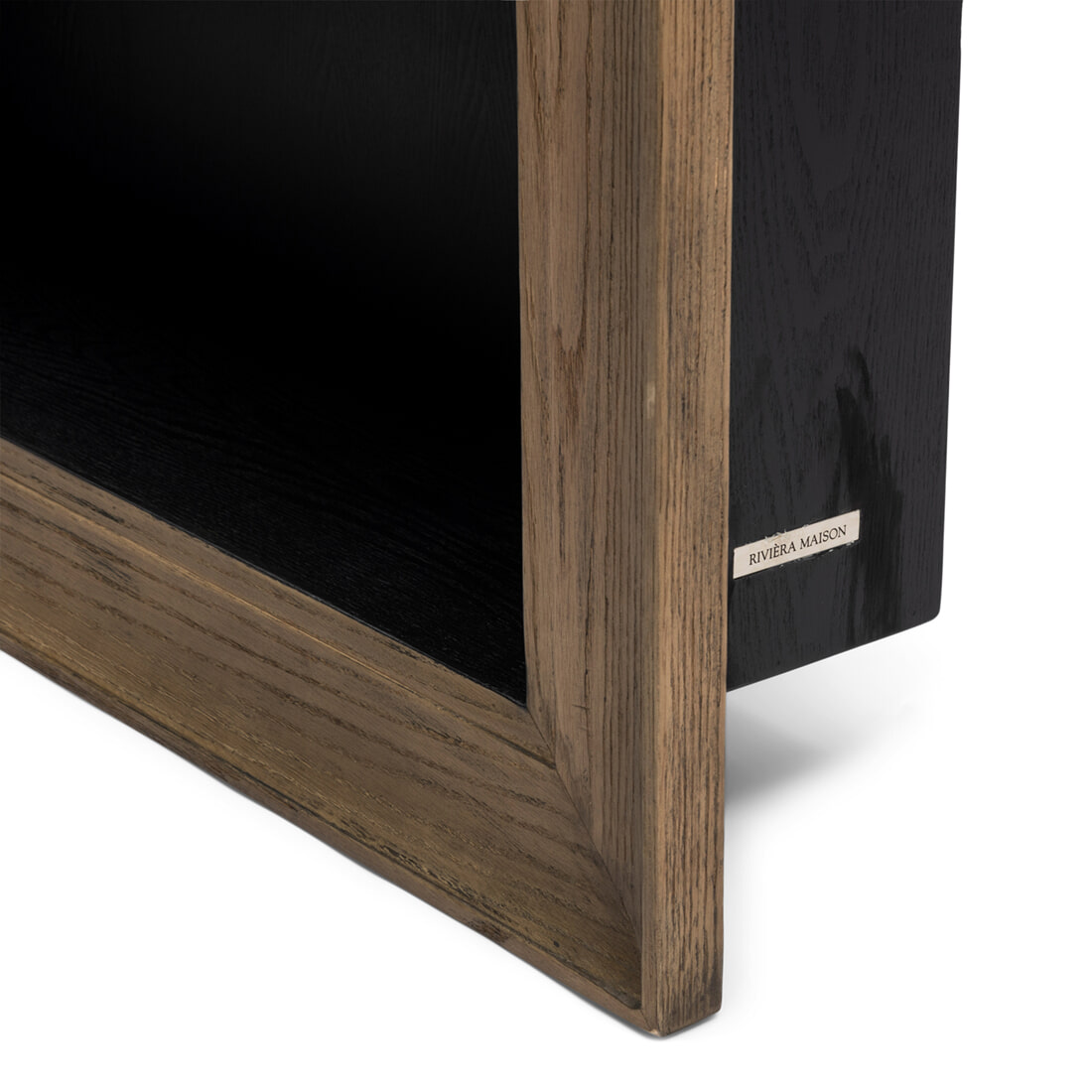 Rivièra Maison Boekenkast 'Eivissa' Eikenhout, 220 x 100 cm, kleur Zwart - Afbeelding 6