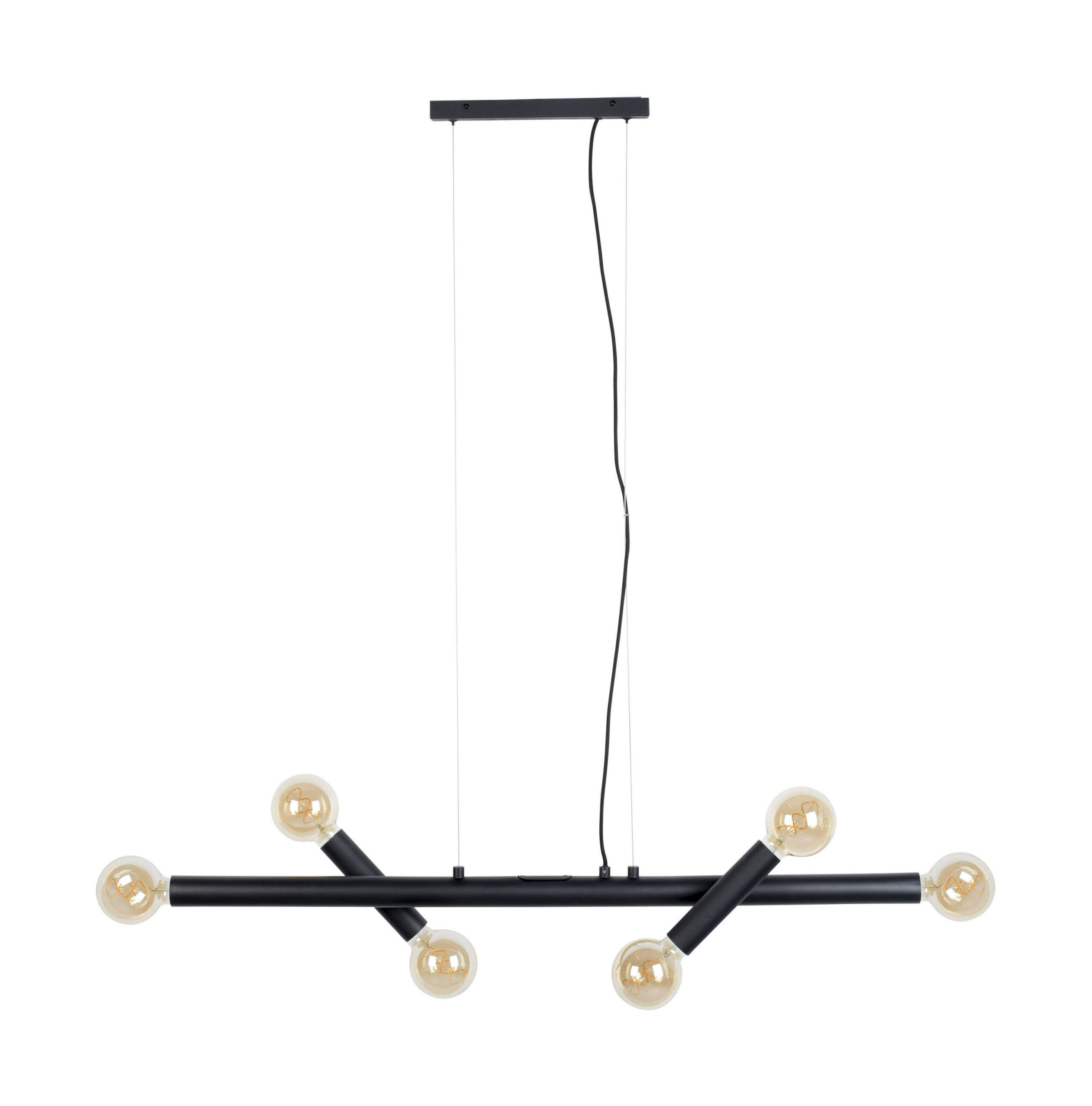 Zuiver Hanglamp 'Hawk' Wide, 6-lamps, kleur Zwart