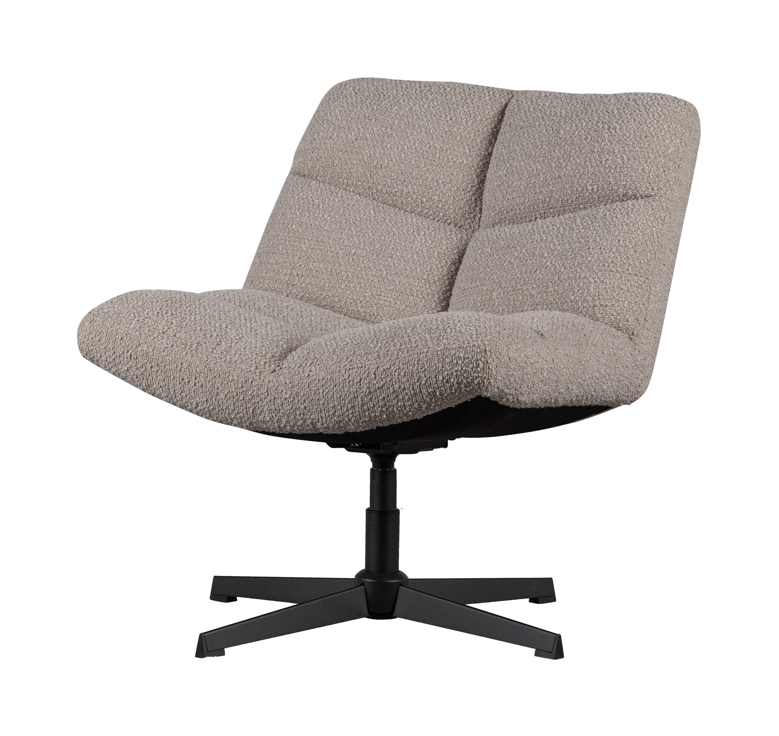 WOOOD Draaifauteuil 'Vinny' Bouclé, kleur Zand - Afbeelding 7