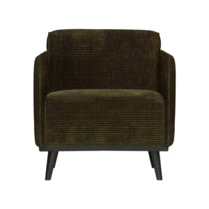 WOOOD Fauteuil 'Statement' Met Armleuning, Rib, kleur Warm Groen