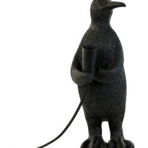 Light & Living Tafellamp 'Penguin' 34cm, kleur Mat Zwart