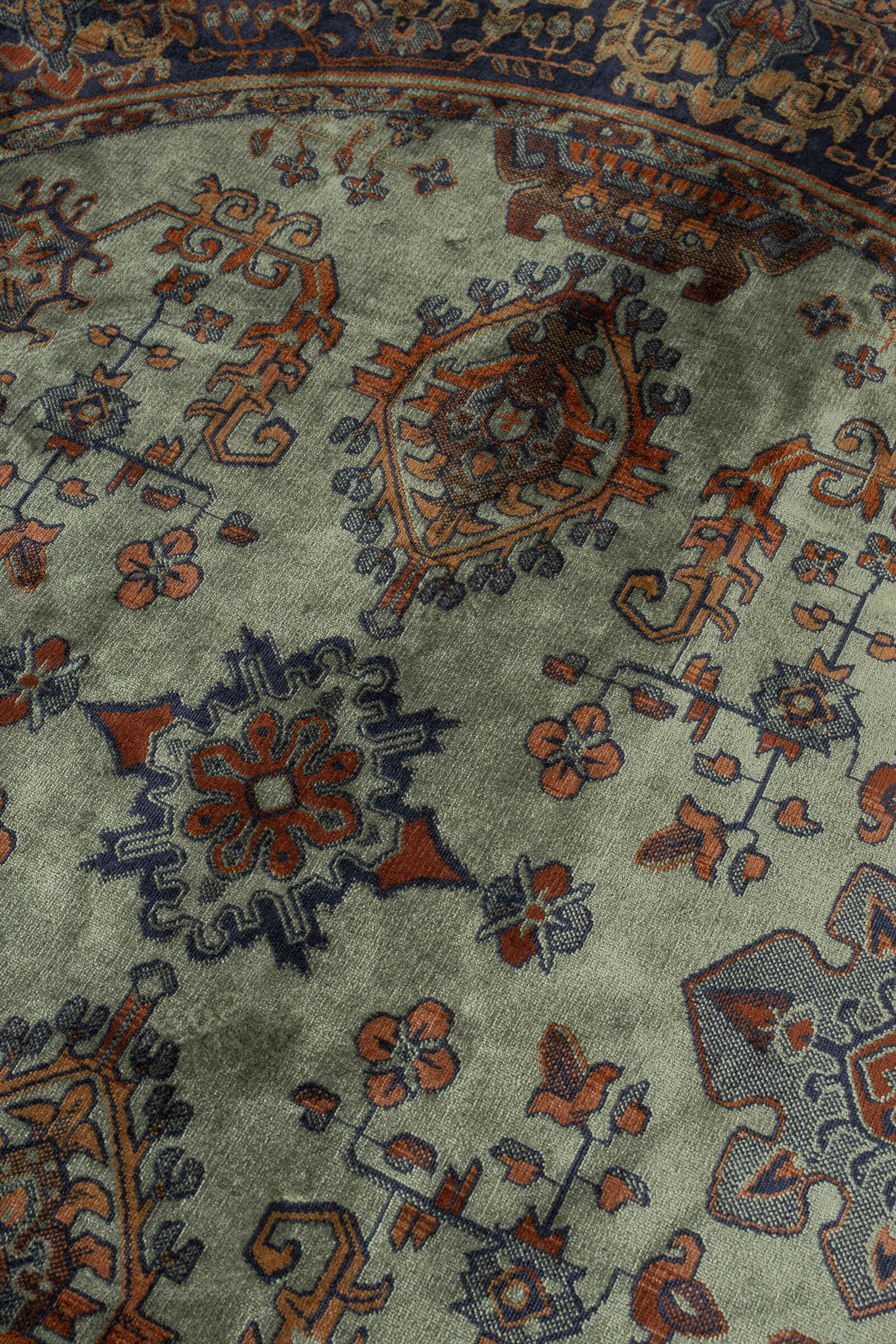 ZILT Rond Vloerkleed 'Boog' 200cm, kleur Groen - Afbeelding 5