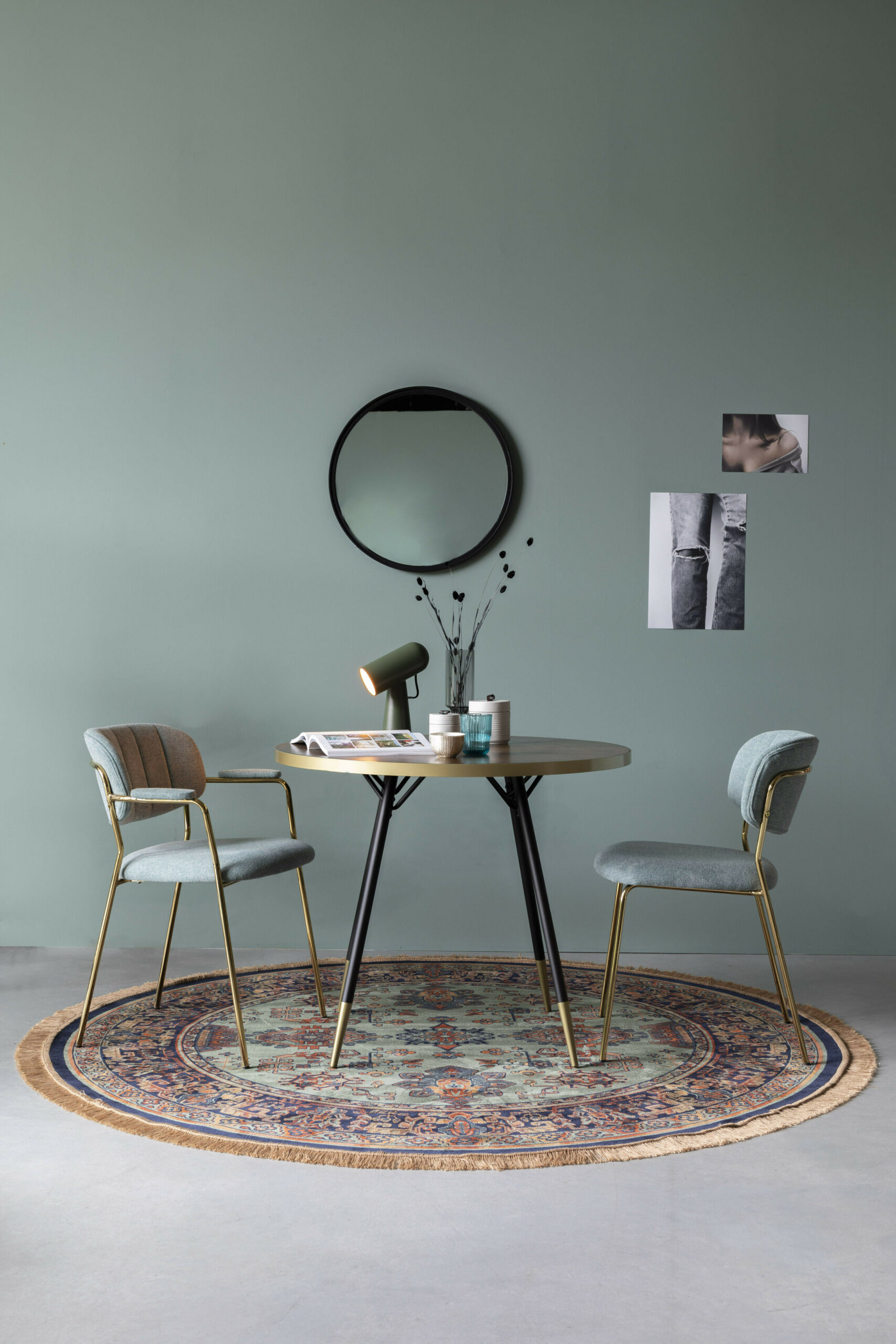 ZILT Rond Vloerkleed 'Boog' 200cm, kleur Groen - Afbeelding 3