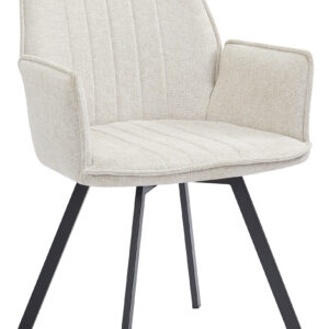 LivingFurn Eetkamerstoel 'Louise', Draaibaar kleur Beige