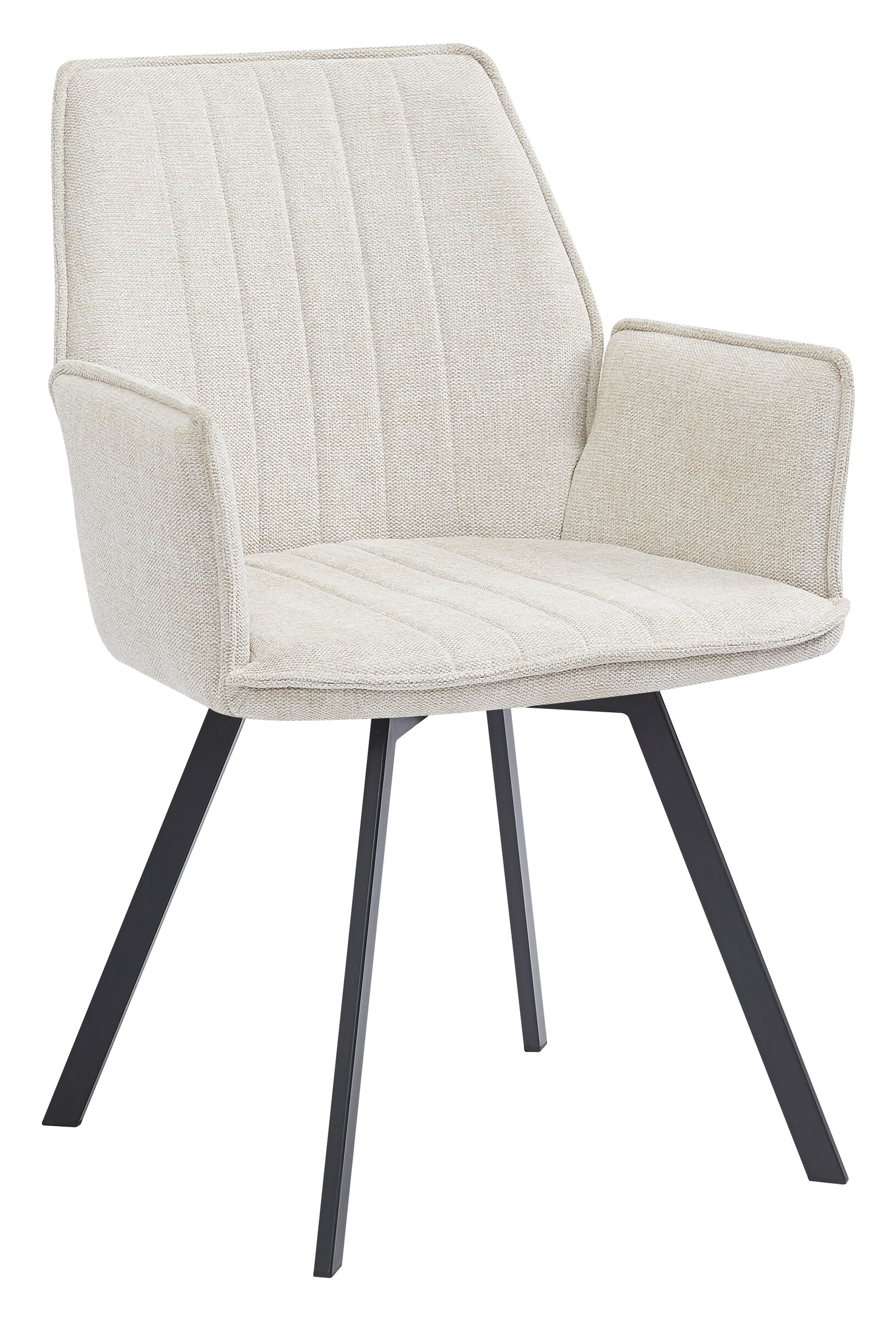 LivingFurn Eetkamerstoel 'Louise', Draaibaar kleur Beige