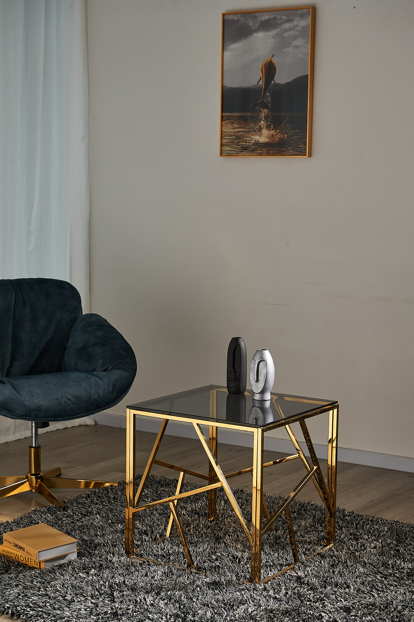 Artistiq Living Bijzettafel 'Mischa' 55cm, kleur goud - Afbeelding 4