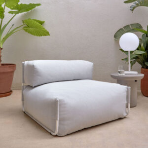 Kave Home Modulaire Outdoor Bank 'Square' kleur Lichtgrijs