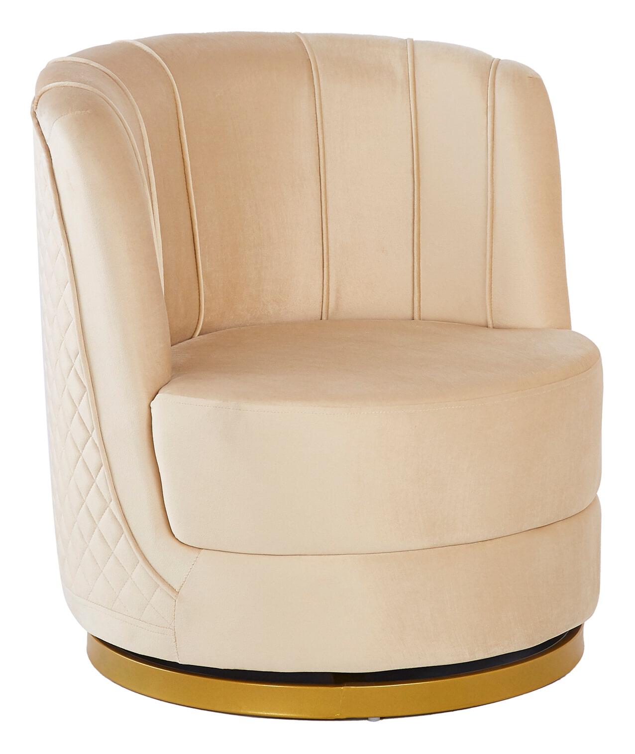 Artistiq Living Draaibare Fauteuil 'Meggie' Velvet, kleur beige - Afbeelding 2