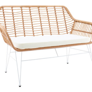 Artistiq Tuinbank 'Haris' 120cm, Rotanlook, kleur Wit