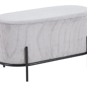 Artistiq Poef 'Nimisha' 80 x 40cm, kleur lichtgrijs