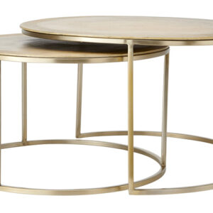 Light & Living Salontafel 'Talca' Set van 2 stuks, 65/75cm, kleur Lichtgoud