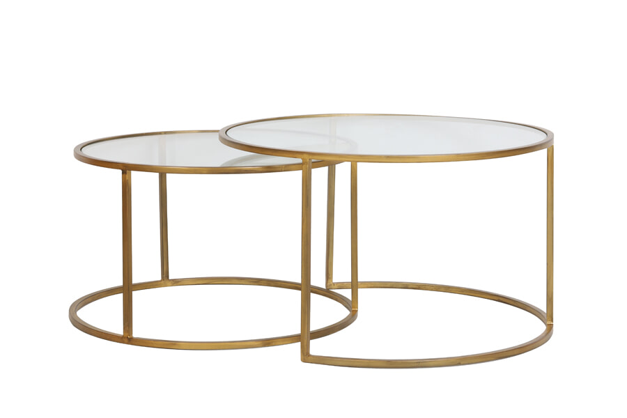 Light & Living Salontafel 'Duarte' Set van 2 stuks, kleur Goud