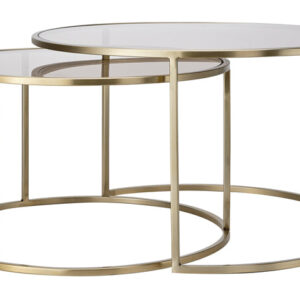 Light & Living Salontafel 'Duarte' Set van 2 stuks, kleur Goud/Lichtbruin