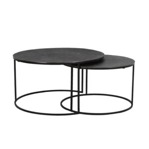 Light & Living Salontafel 'Rengo' Set van 2 stuks, kleur Zwart Nikkel