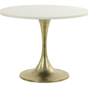 Light & Living Bijzettafel 'Rickerd' Ø61cm, wit marmer+antiek brons