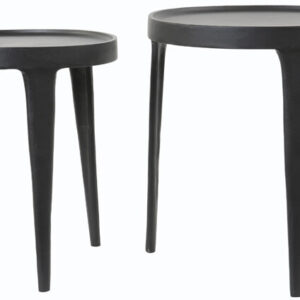 Light & Living Bijzettafel 'Tobias' Set van 2 stuks, zwart