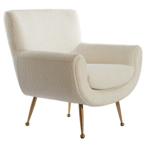 Light & Living Fauteuil 'Vinstra' Bouclé, kleur Wit