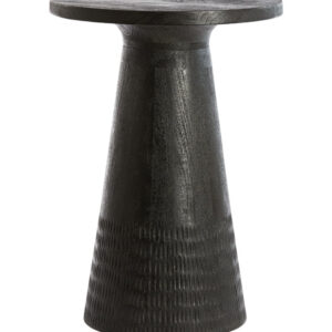 Light & Living Ronde Bijzettafel 'Paxos' Mangohout, kleur Zwart