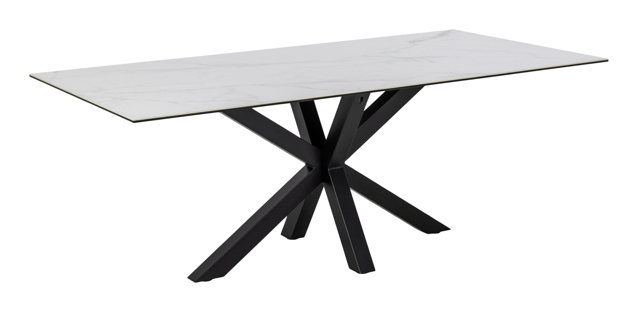 Sohome Eettafel 'Parker' Keramiek met marmerlook, 200 x 100cm, kleur Wit - Afbeelding 2