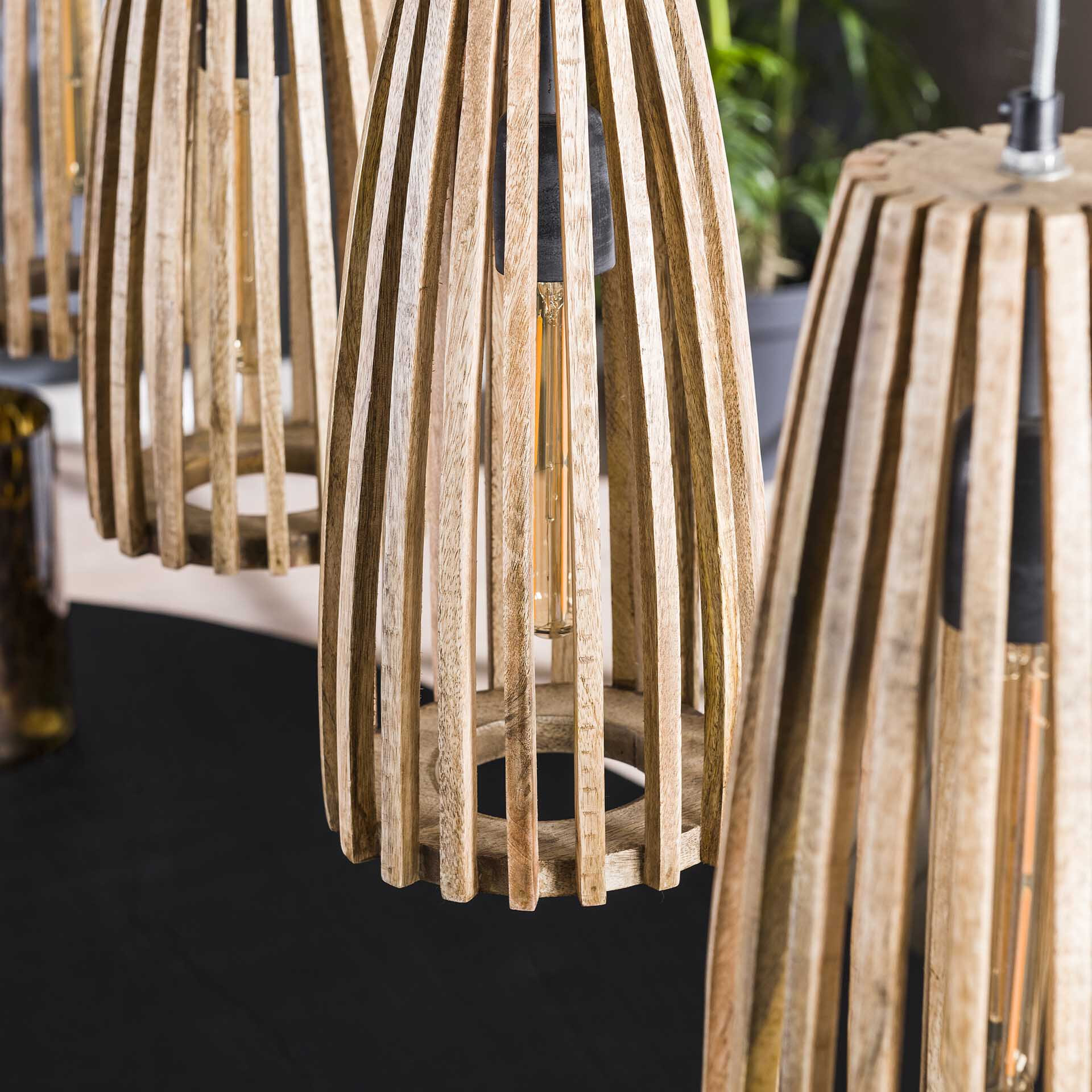 Hanglamp 'Luana' Mangohout, 4-lamps - Afbeelding 4