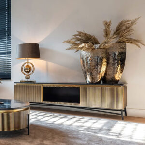 Richmond TV-meubel 'Ironville' 170cm, kleur goud / zwart marmer