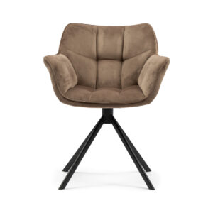 Rivièra Maison Draaibare Eetkamerstoel 'Carnaby' Velvet III, kleur Goud Mink