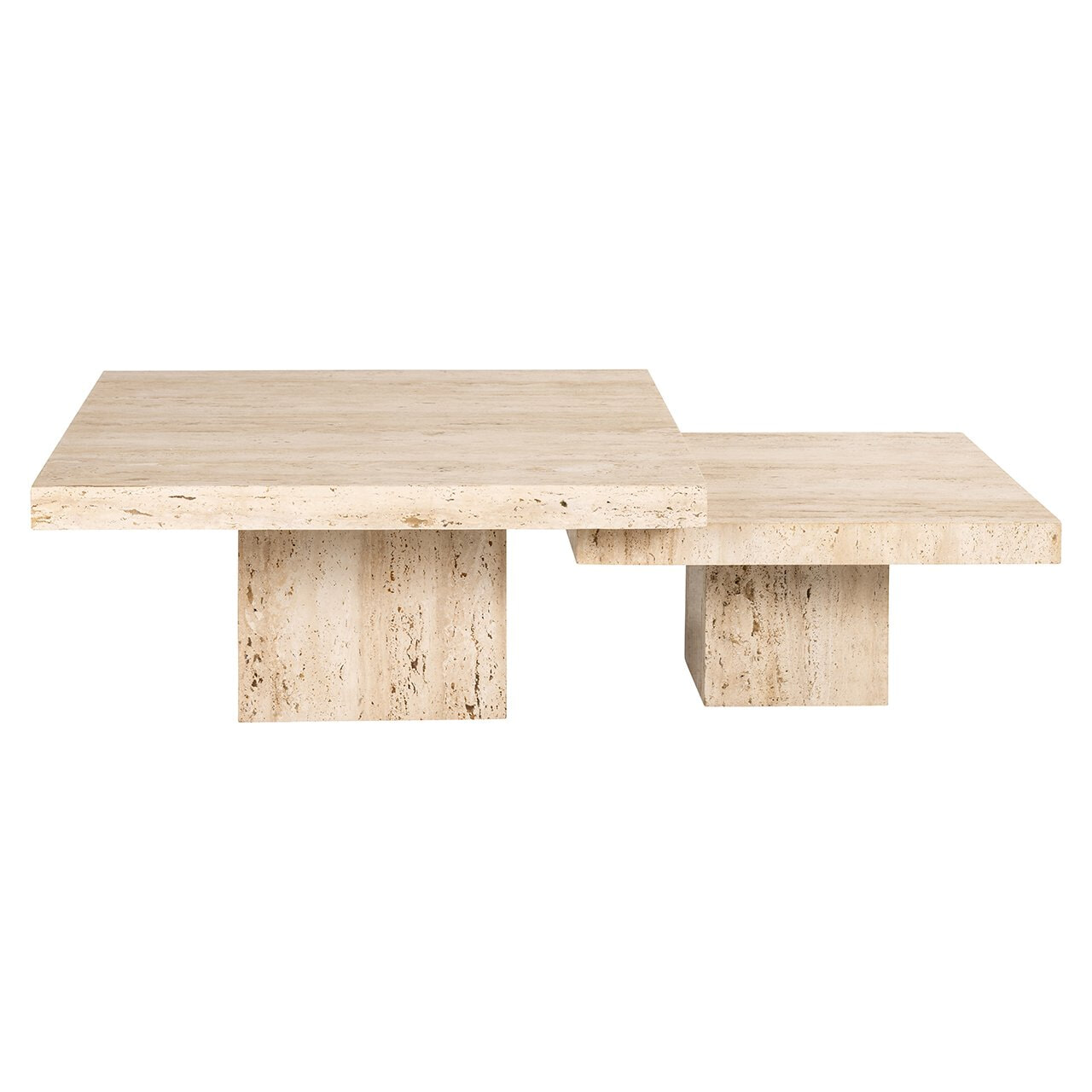 Richmond Salontafel 'La Cantera' Travertin, Set van 2 stuks, 80cm - Afbeelding 4