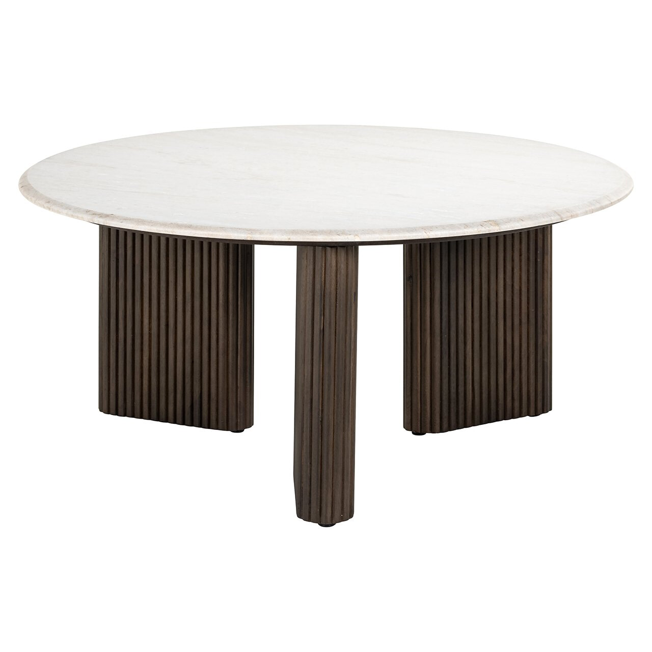Richmond Ronde Salontafel 'Mayfield' Mangohout en marmer, 90cm - Afbeelding 2