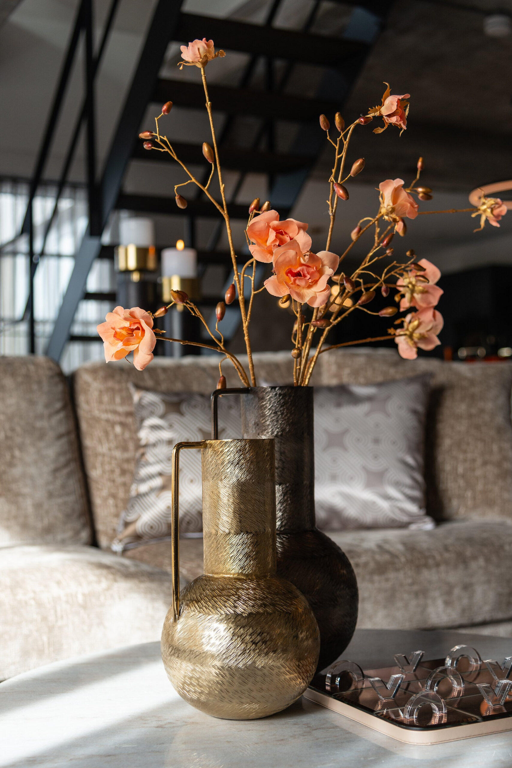 Richmond Ronde Salontafel 'Mayfield' Mangohout en marmer, 90cm - Afbeelding 7