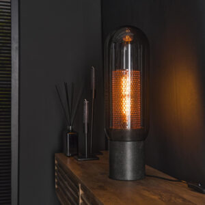 LifestyleFurn Tafellamp 'Jaida', smoke-glas