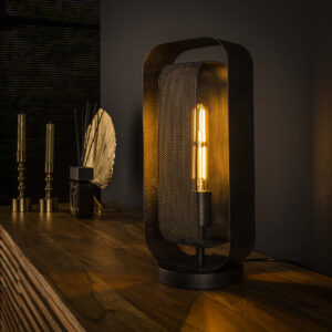 LifestyleFurn Tafellamp 'Allyse', kleur Artic Zwart