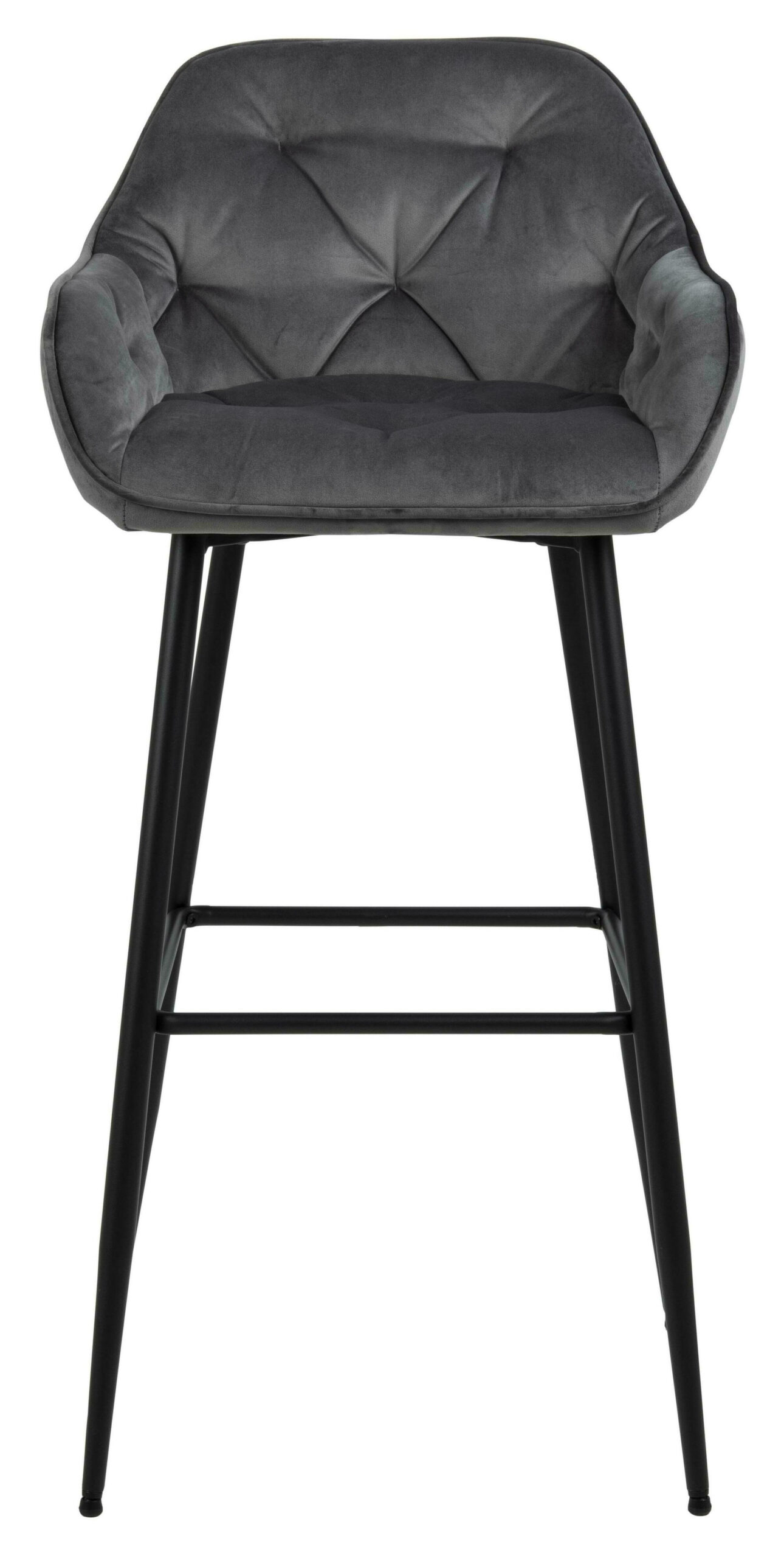 Bendt Barkruk 'Loren' Velvet, kleur Dark Grey (zithoogte 79cm) - Afbeelding 2