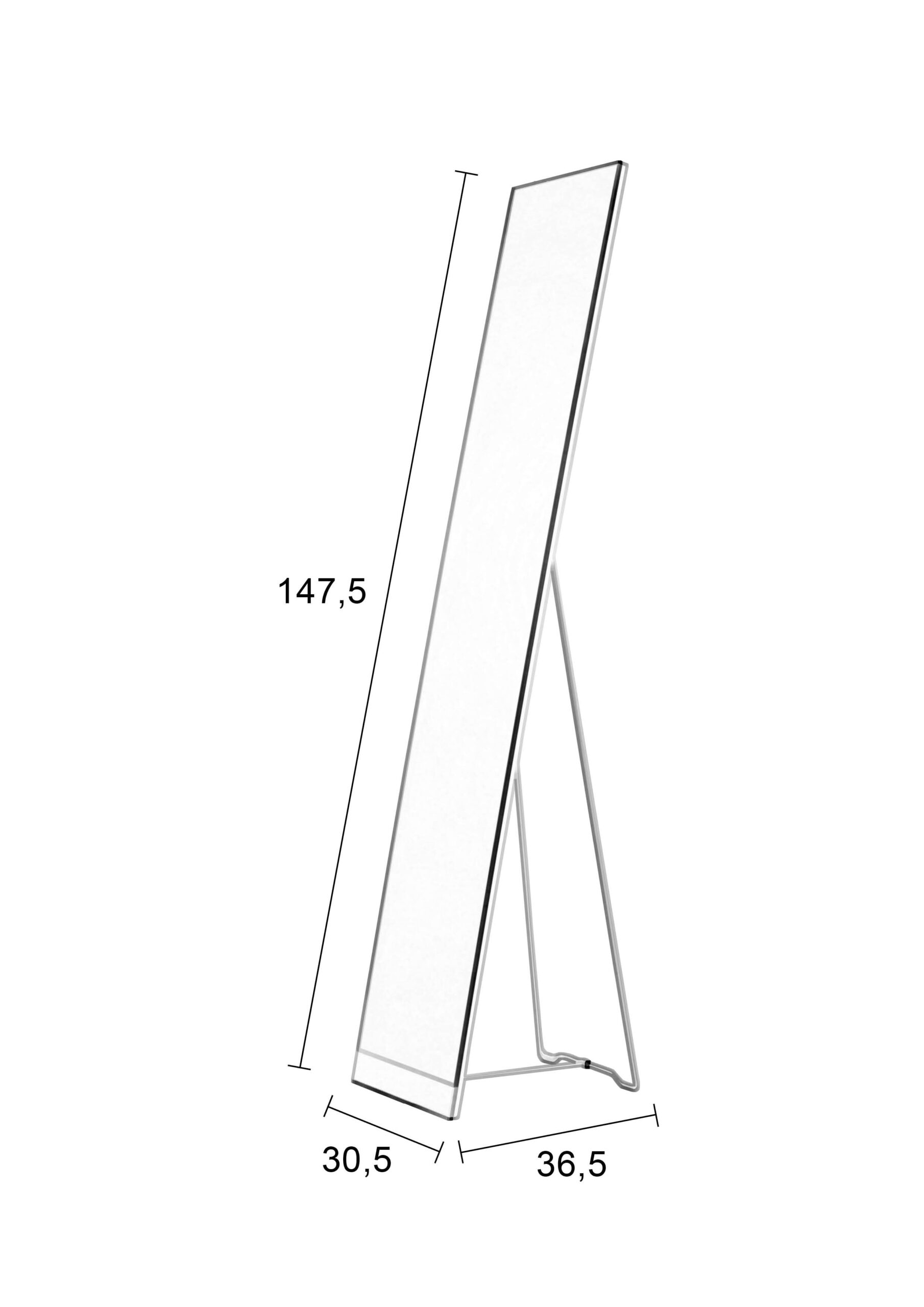 ZILT Staande Spiegel 'Xander' 147.5 x 30.5cm, kleur Wit - Afbeelding 5