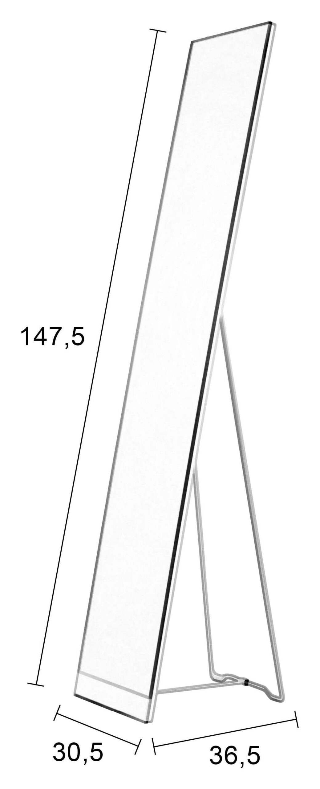 ZILT Staande Spiegel 'Xander' 147.5 x 30.5cm, kleur Wit - Afbeelding 6