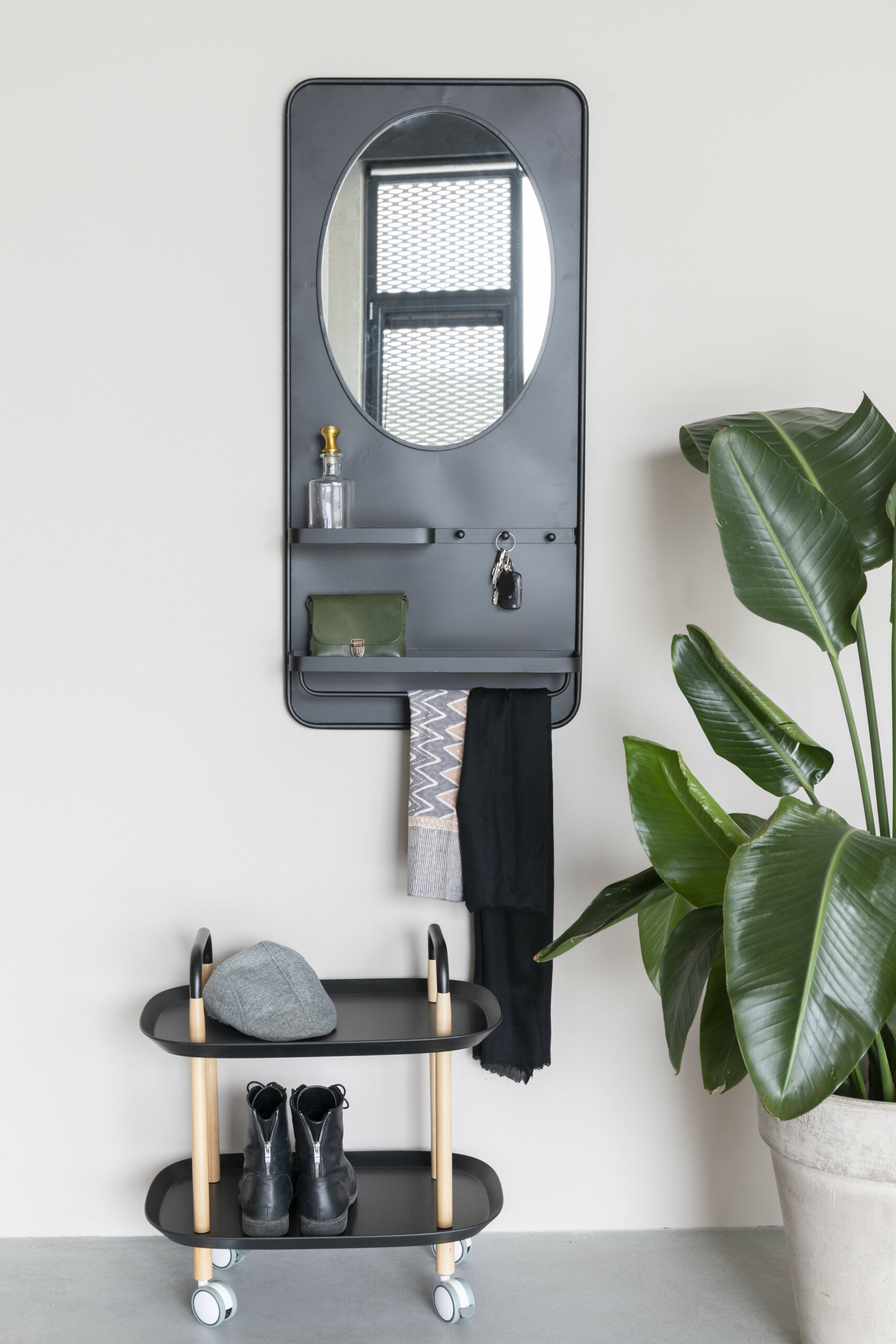 ZILT Spiegel 'Jaros' Met 2 planken en 3 haakjes, 108 x 53cm - Afbeelding 3