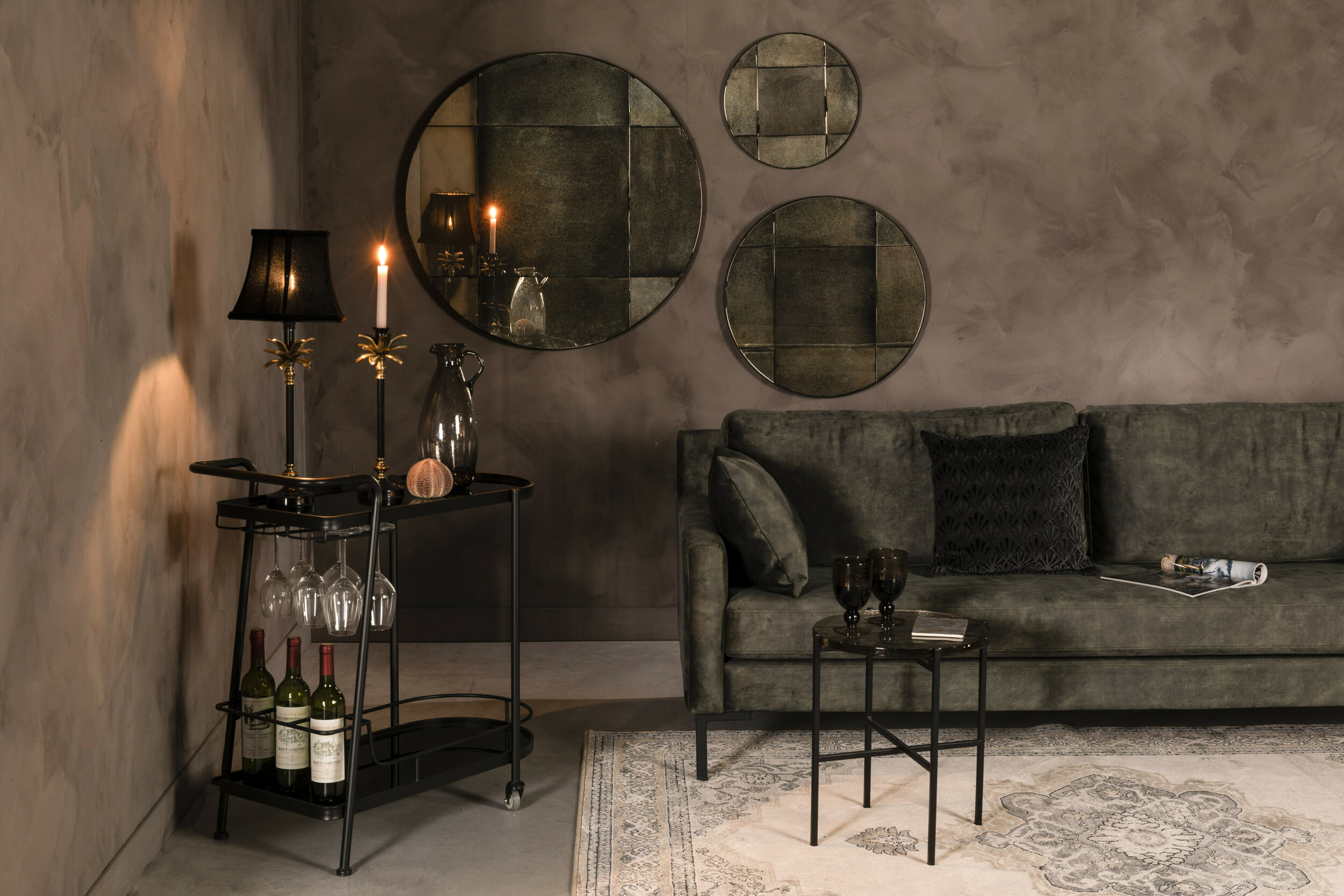 Dutchbone Ronde Spiegel 'Mado' Antique finish, 60cm - Afbeelding 3