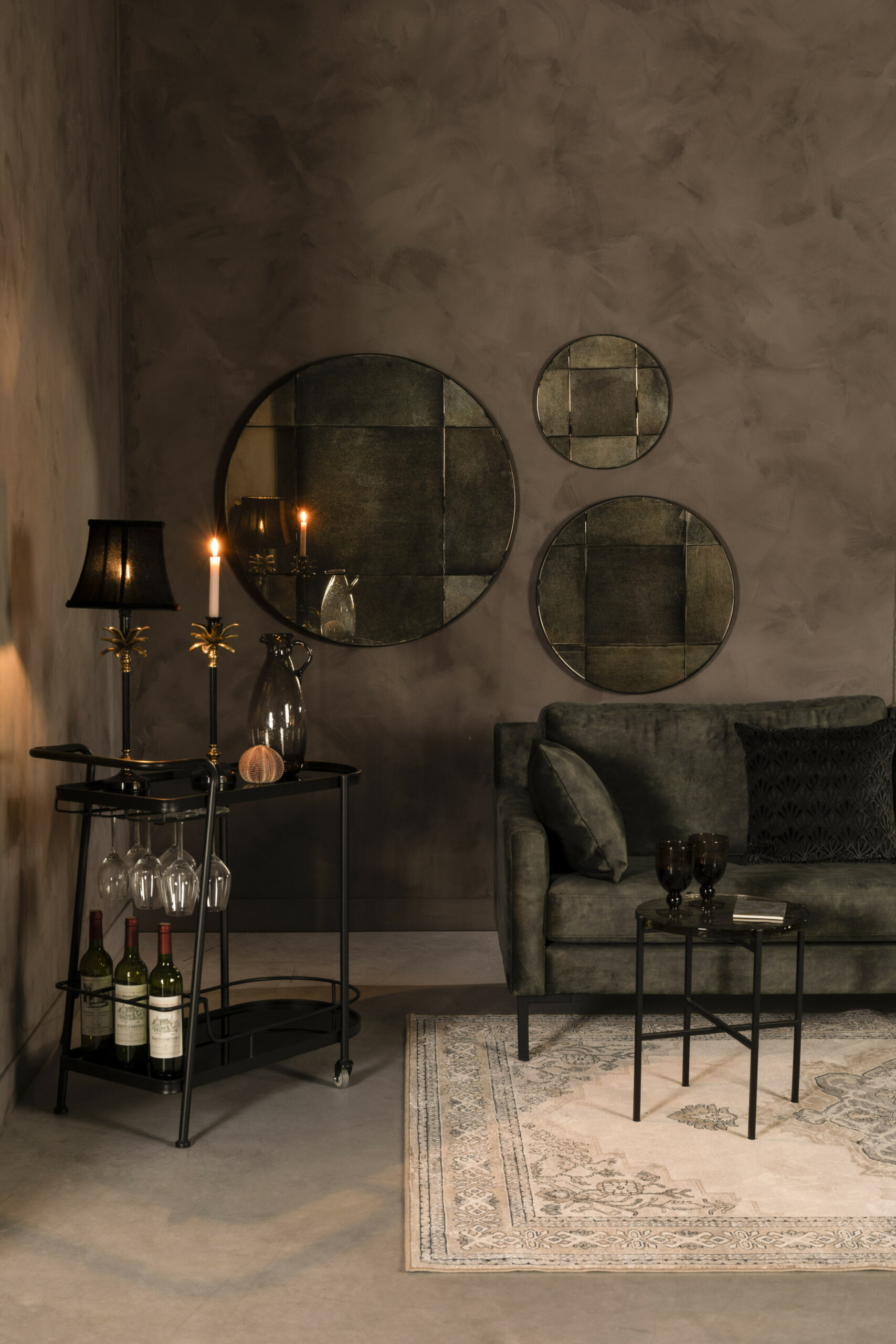 Dutchbone Ronde Spiegel 'Mado' Antique finish, 60cm - Afbeelding 4