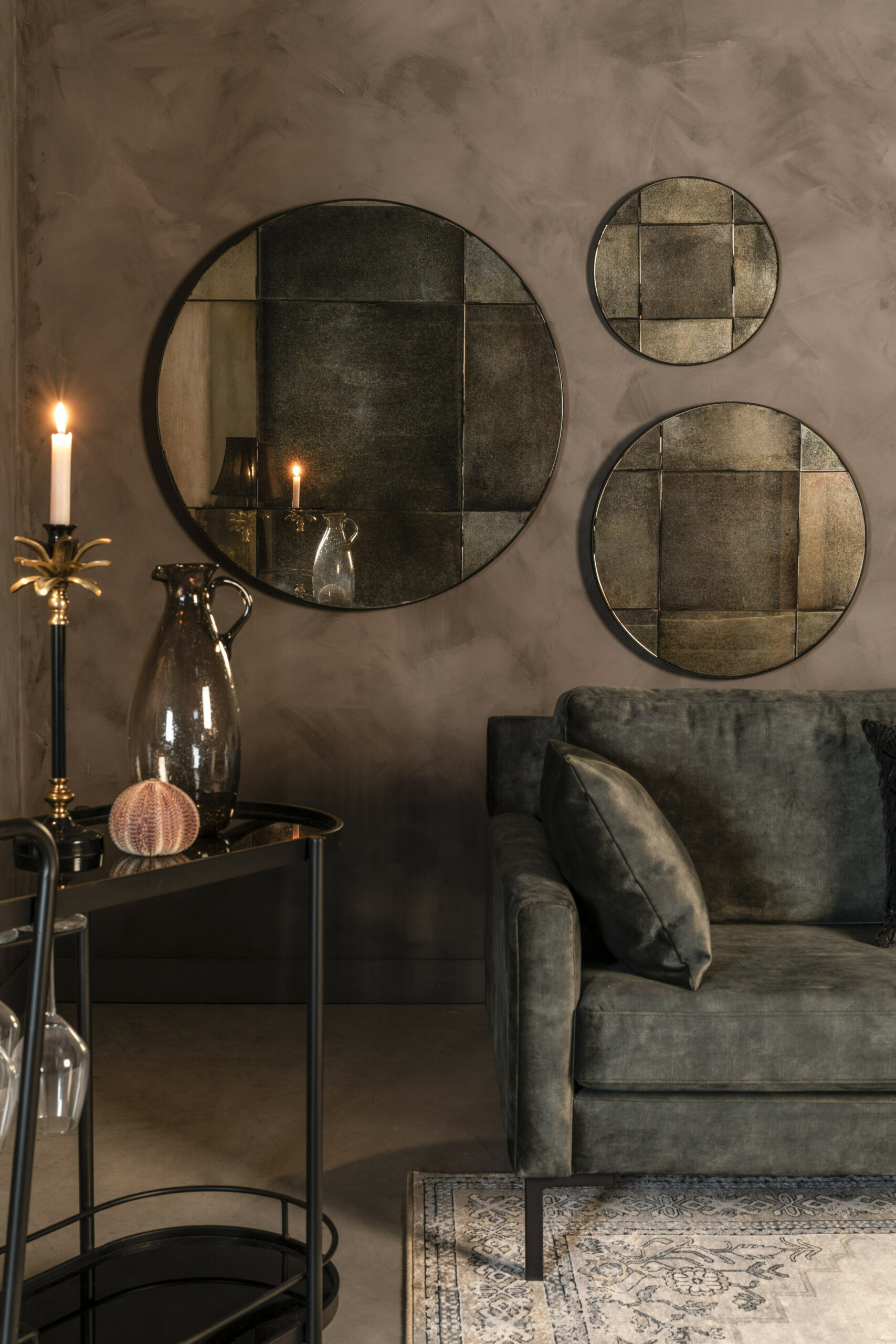 Dutchbone Ronde Spiegel 'Mado' Antique finish, 60cm - Afbeelding 2